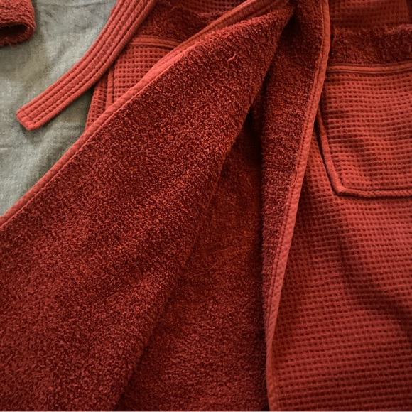 Red Waffle Knit Robe - Picture 6 of 7